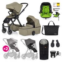 PETITE&MARS ICON 2v1 XXL AIR + KIDDY Evoluna i-size 2 + základňa Mossy Green