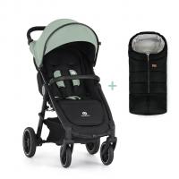 PETITE&MARS Kočík športový Street2 RWS Black + PETITE&MARS fusak Jibot ZADARMO Iron Green