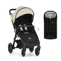 PETITE&MARS Kočík športový Street2 RWS Black + PETITE&MARS fusak Jibot ZADARMO Sahara Beige